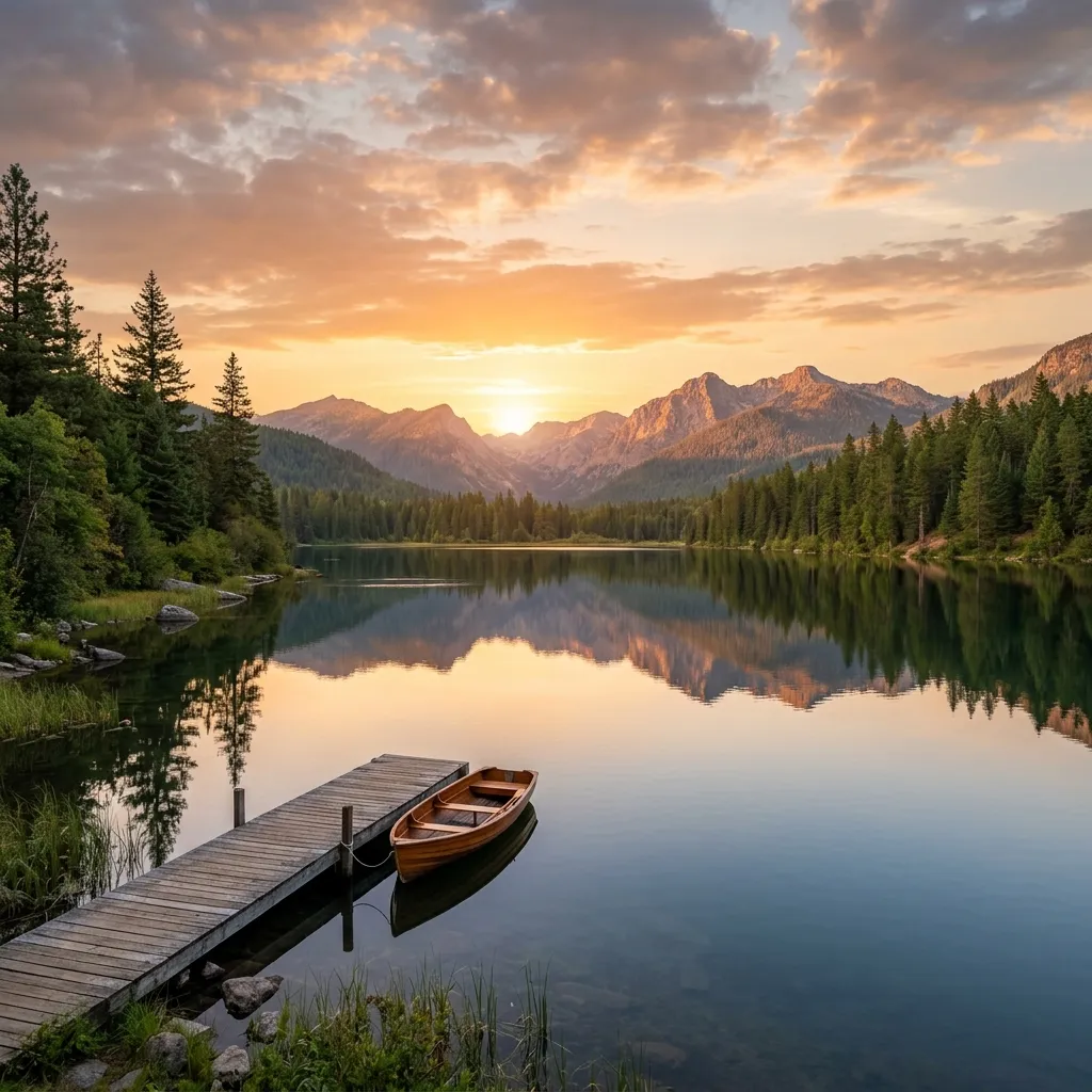 Tranquil landscape evoking peace and reflection